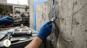 Reparación técnica de fisuras e impermeabilización de tanque de hormigón.