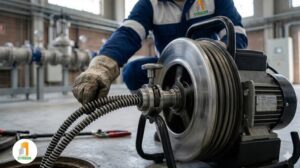 Máquina de desobstrucción cloacal de alta potencia utilizada por Syrbom SRL.