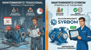 Comparación: Mantenimiento tradicional frente a monitoreo predictivo SYRBOM. Comparación: Mantenimiento tradicional frente a monitoreo predictivo SYRBOM.