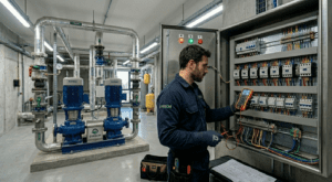 Control de tablero eléctrico de bombas de agua realizado por Syrbom.