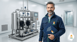 Ingeniero de SYRBON con plan de mantenimiento preventivo.